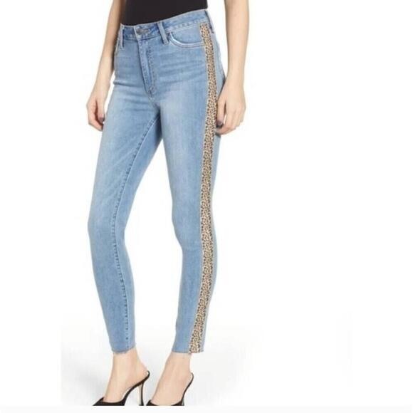 NWOT Joe's Charlie Leopard Stripe Ankle Skinny Light Wash Jeans Sz 25 - Picture 1 of 10